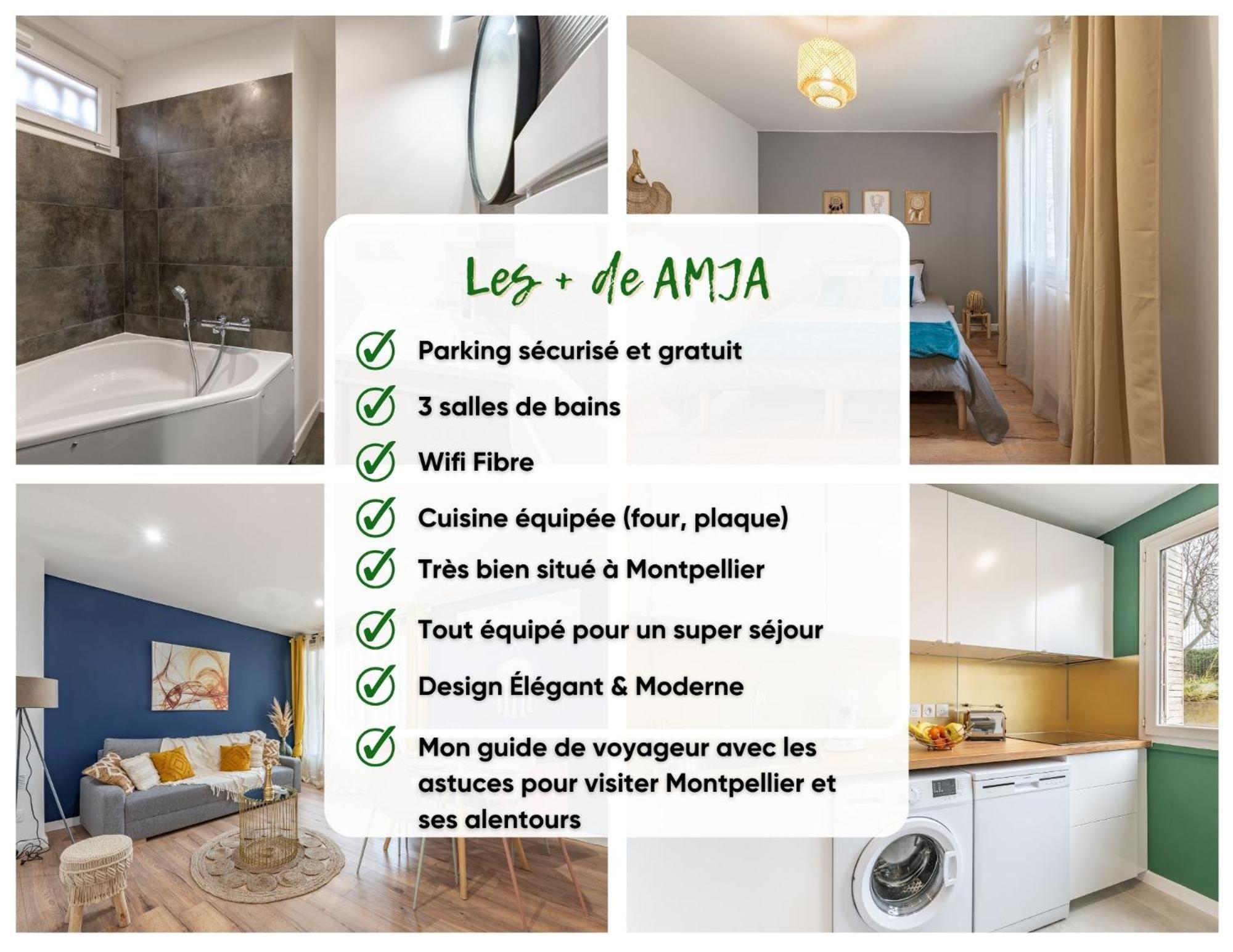 Amja Proche Clinique Saint-roch 3 3 Salles De Bain Parking Gratuit Ideal Famille Groupe Coworking 10 Min Centre 10 Min 5 Min Sortie Autoroute Apartment Montpellier